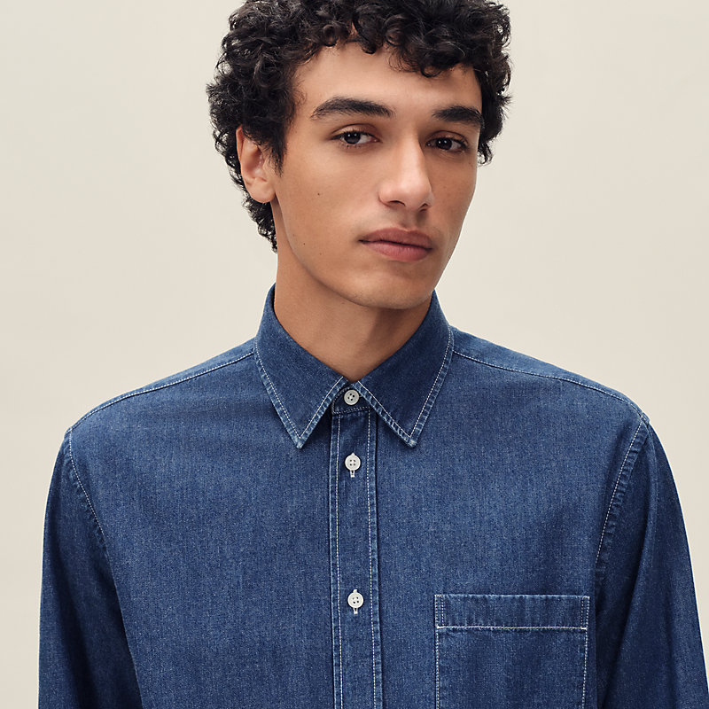 Straight cut shirt with Louis collar | Hermès USA