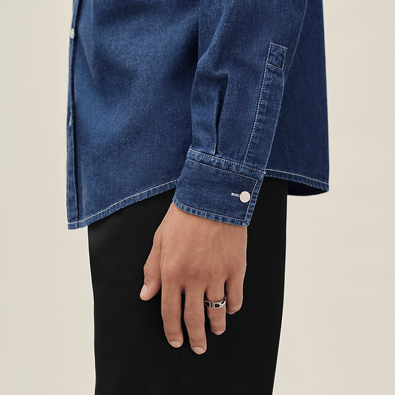Straight cut shirt with Louis collar | Hermès USA