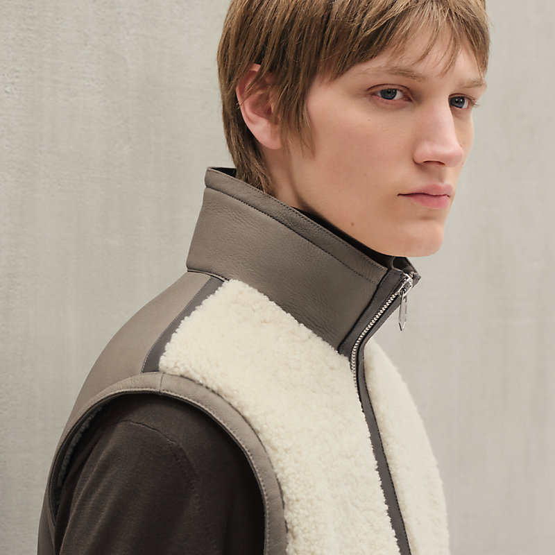 Straight cut vest - Blue - 60 | Hermès UK