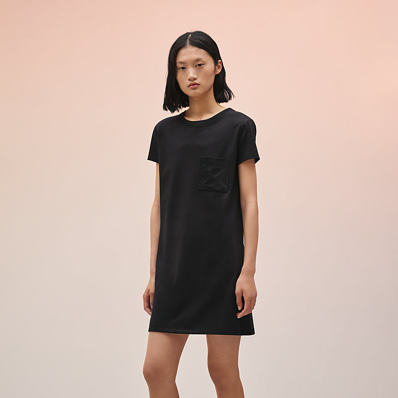 Straight embroidered pocket dress | Hermès Saudi Arabia