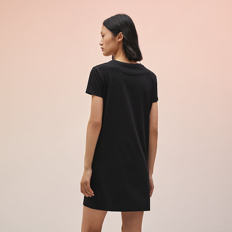 Straight embroidered pocket dress | Hermès Saudi Arabia