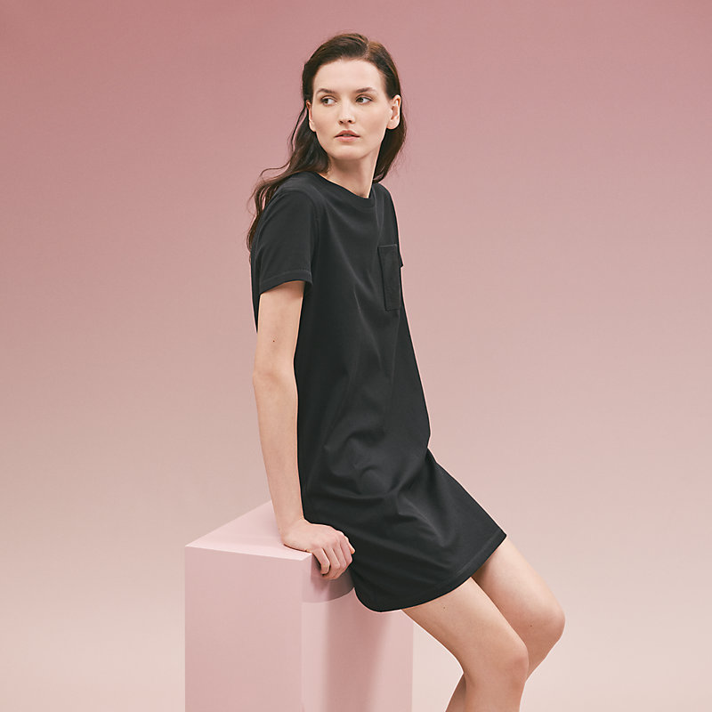 Straight embroidered pocket dress | Hermès Saudi Arabia