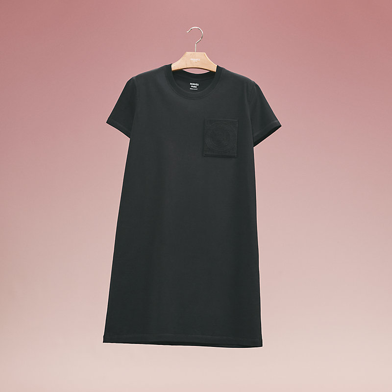 Straight embroidered pocket dress | Hermès Hong Kong SAR