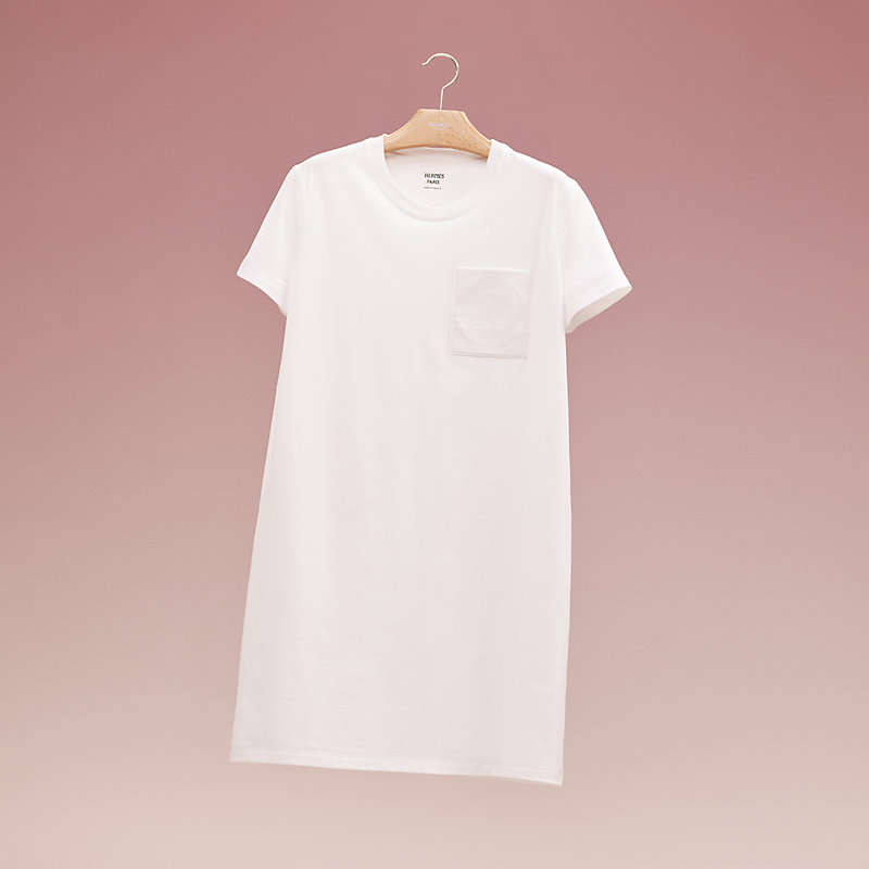 Straight embroidered pocket dress | Hermès USA