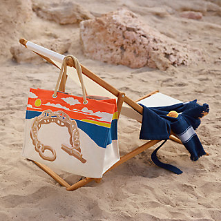 Strandtasche Escale à la Plage Grau Hermès Deutschland