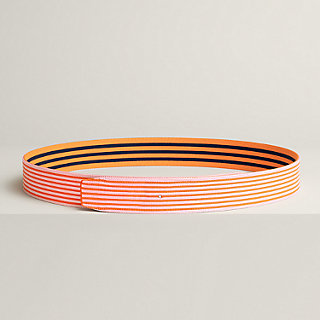 Stripes reversible band 38 mm - Pink | Hermès USA