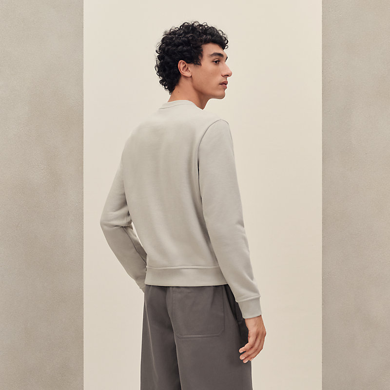 Sudadera con cuello redondo y aplique en seda "Ex-Libris", Vista: , vista 3 de 5