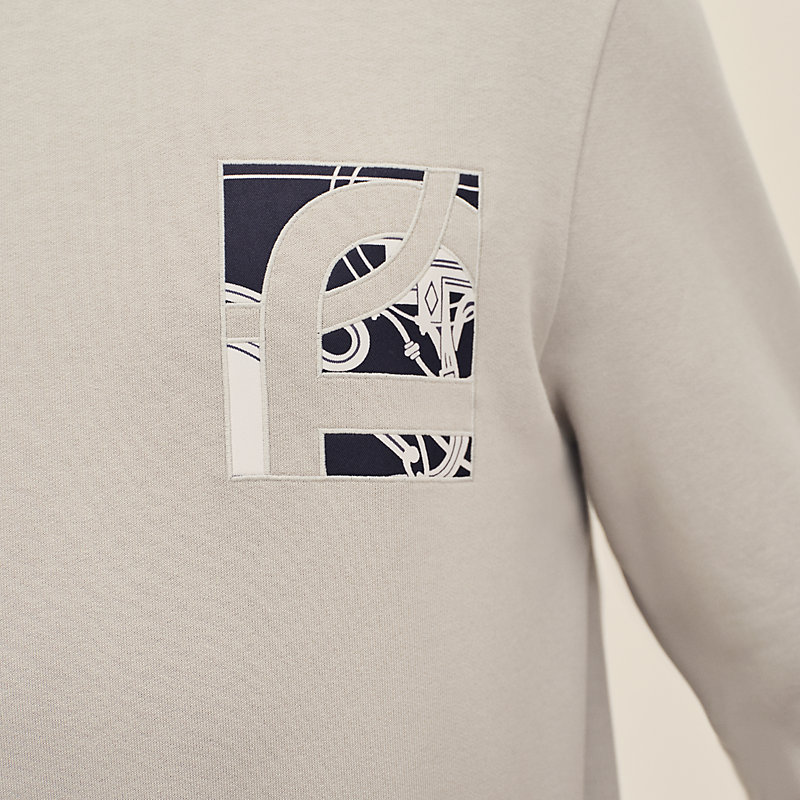 Sudadera con cuello redondo y aplique en seda "Ex-Libris", Vista: , vista 5 de 5