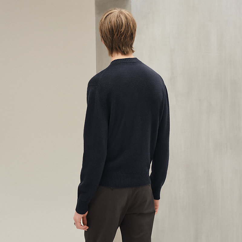 Suéter com gola redonda "Cheval tangram" em cashmere