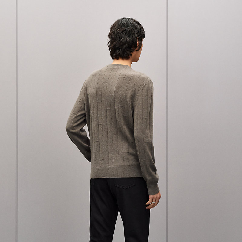 Suéter com gola redonda em cashmere "H en Echelle", Exibir: , visualizar 3 de 5