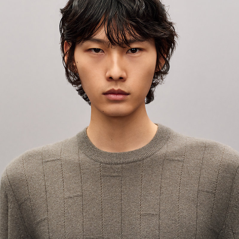 Suéter com gola redonda em cashmere "H en Echelle", Exibir: , visualizar 4 de 5