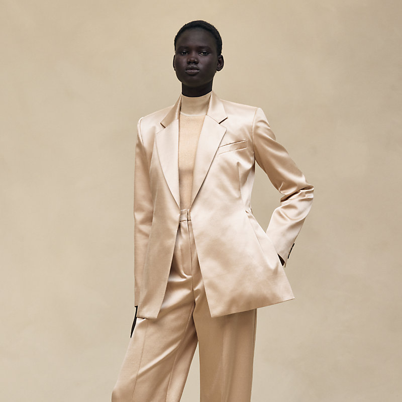 Suit jacket with knotted waist