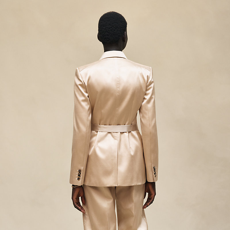 Suit jacket with knotted waist