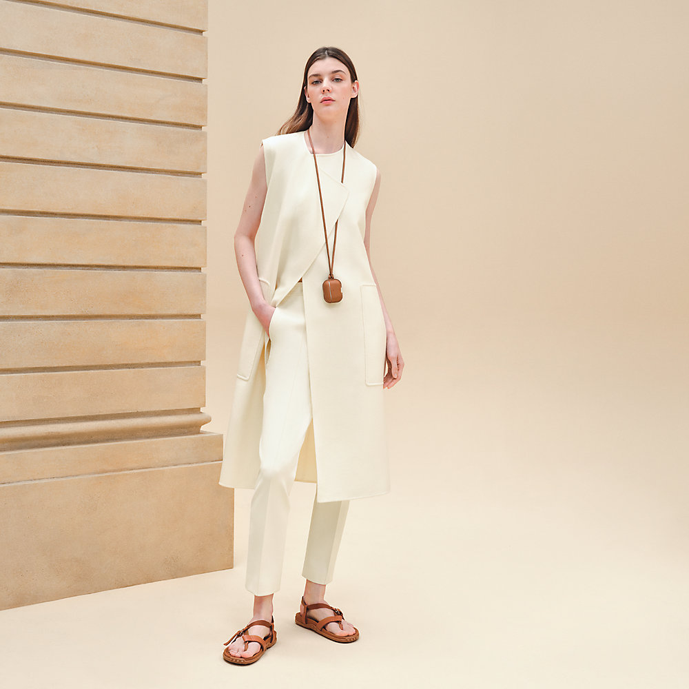 Supple cashmere long vest | Hermès Canada