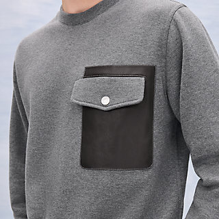 【おしゃれ♪】HERMES Sweat col rond empreintes sellier cuir Sweat col rond « empreintes sellier cuir » | Hermès France