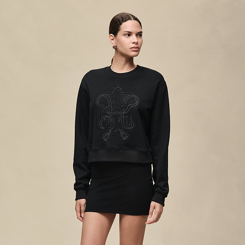 Sweatshirt with embroidered darts | Hermès USA