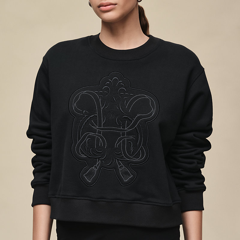 Sweatshirt with embroidered darts | Hermès USA