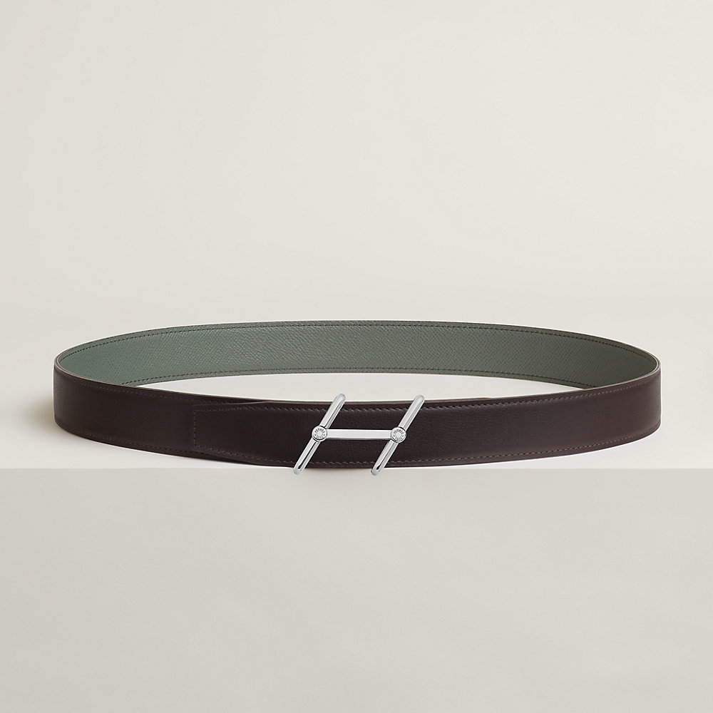 Swing belt buckle & Reversible leather strap 32 mm | Hermès USA