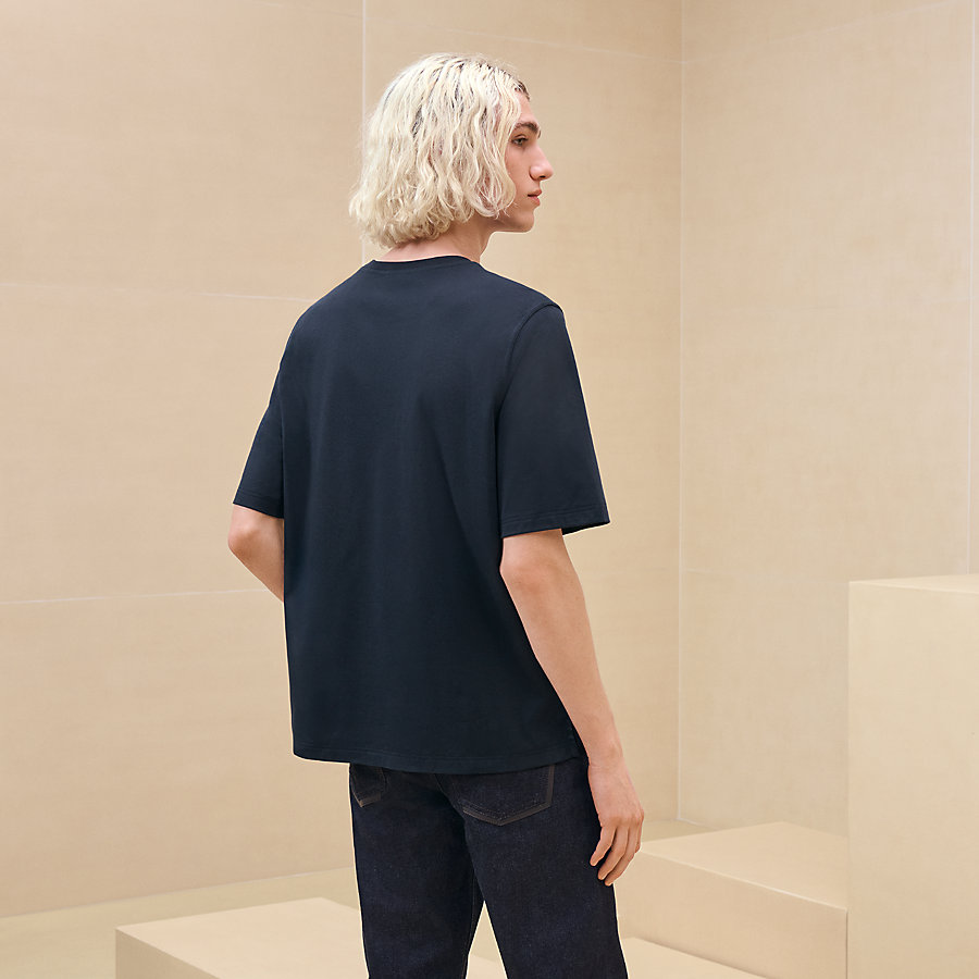 エルメス Hロゴ刺繍ポケットTシャツ メンズ L （Tシャツ ミニパッチ  