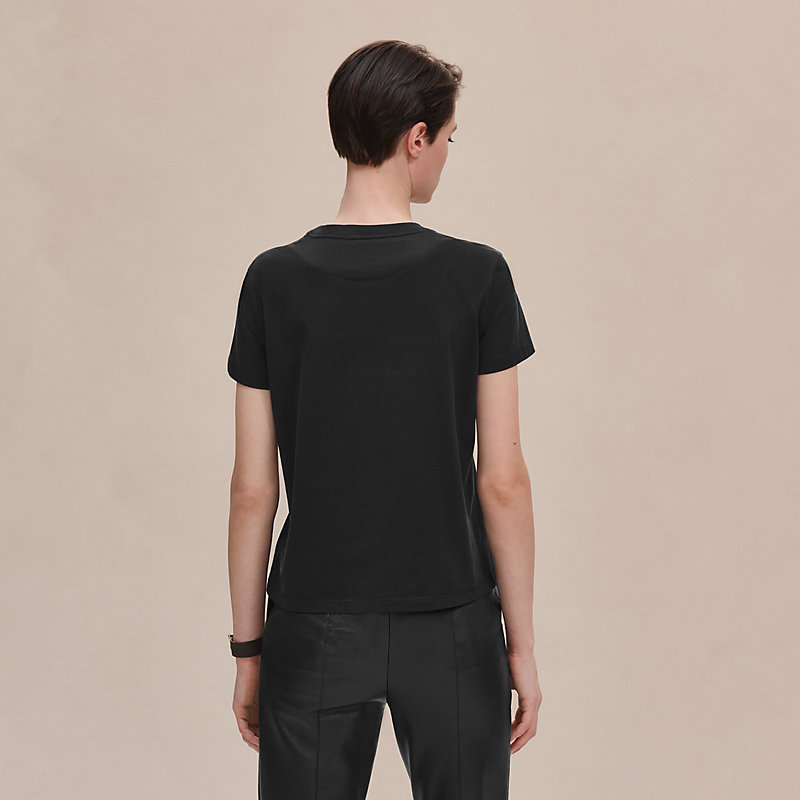 T-shirt Femme Hermès - Taille 34 - En Viscose Et Cashmere - Occasion Très Bon état - Noir