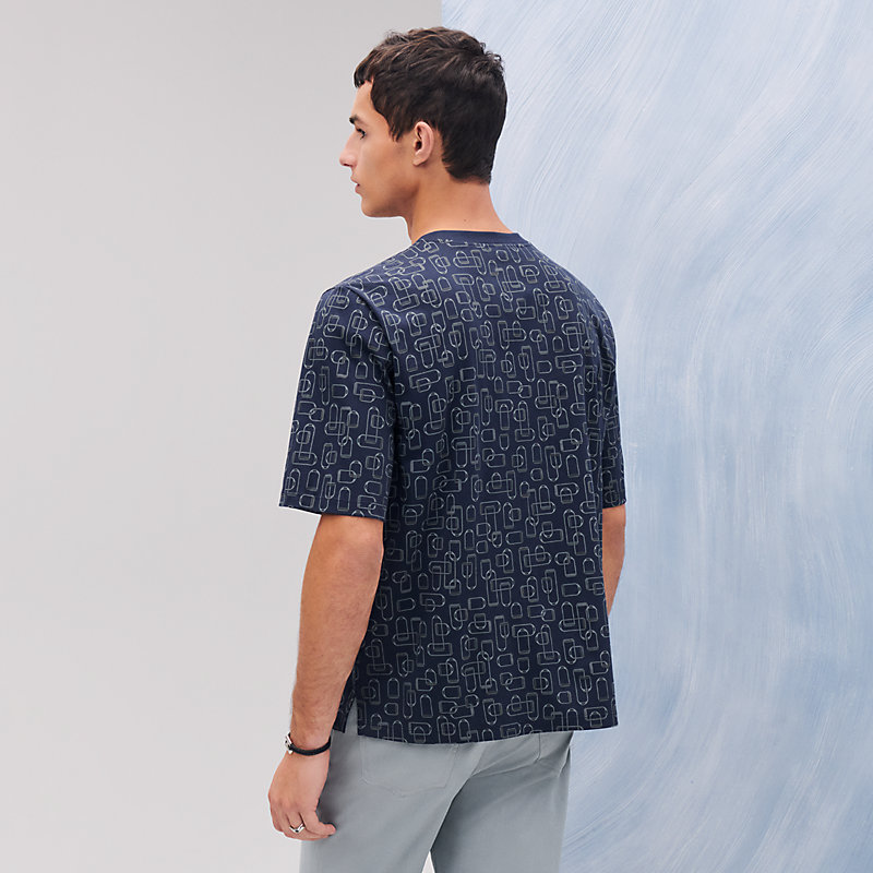 【大人気】HERMES T-shirt imprime Etriers Elastiques Tシャツ Etriers Elastiques