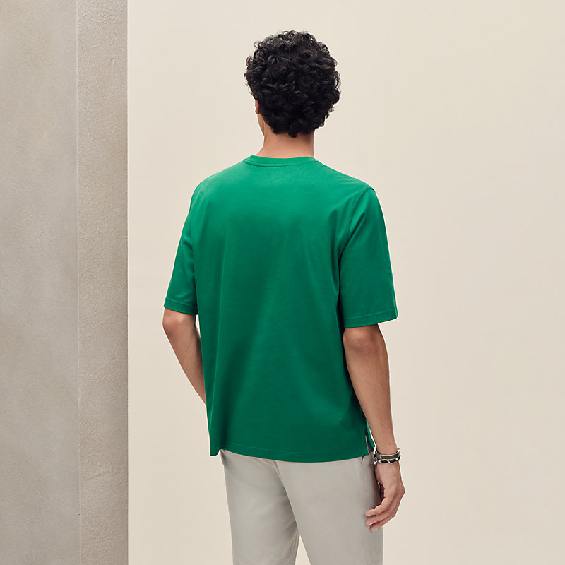 T-Shirt mit Mini-Lederpatch "H'Cheval"