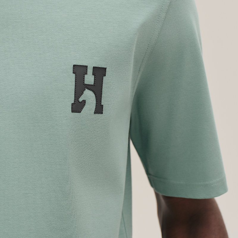 T-Shirt mit Mini-Patch aus Leder "H'Cheval"