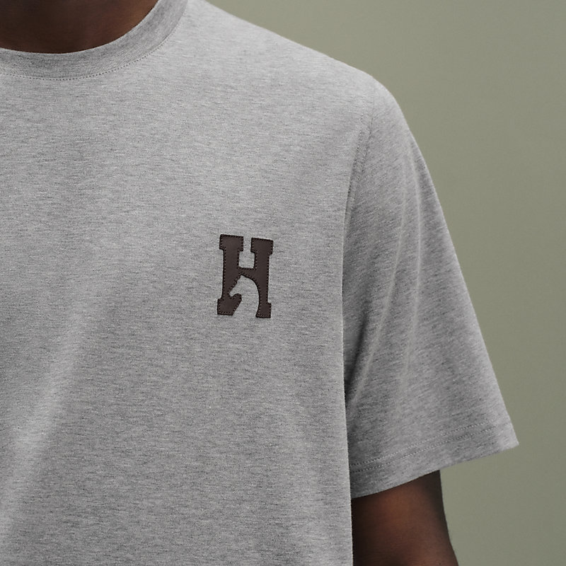 T-Shirt mit Mini-Patch aus Leder "H'Cheval"