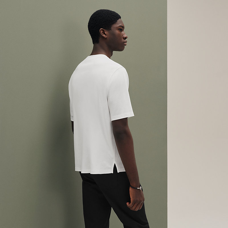 T-Shirt mit Mini-Patch aus Leder "H'Cheval"