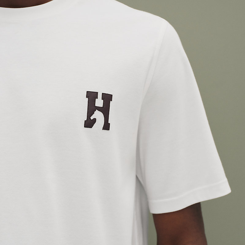 T-Shirt mit Mini-Patch aus Leder "H'Cheval"