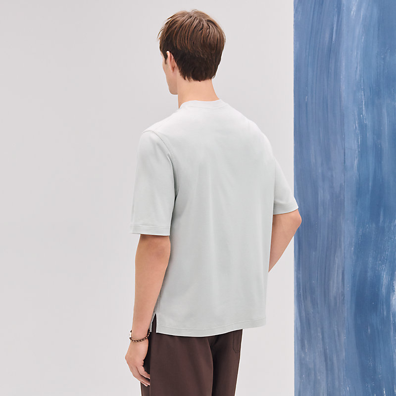 T-shirt stampa “Fragments Equestres” in due materiali