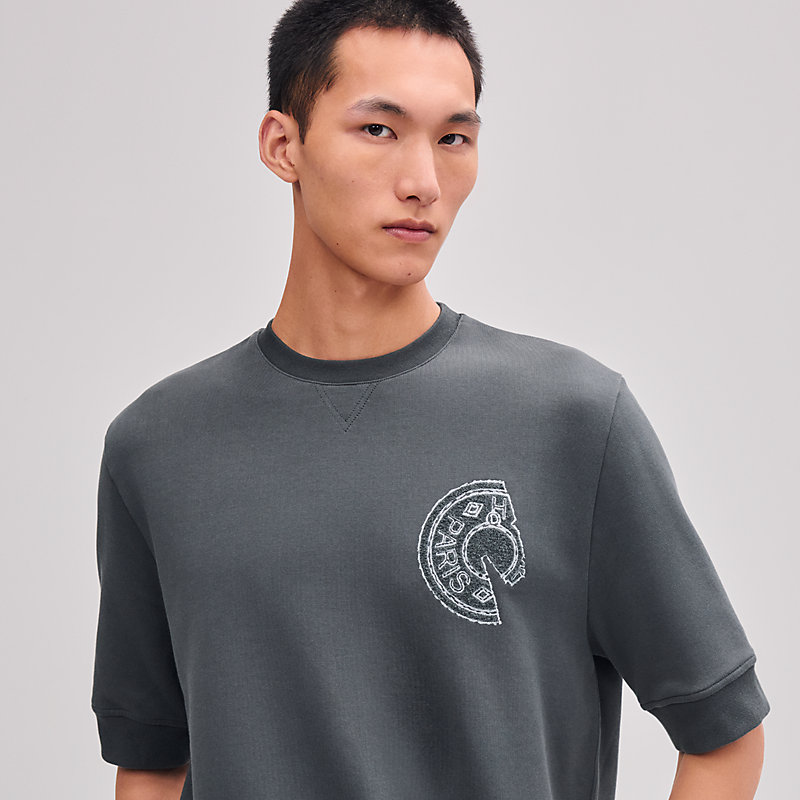 T-shirt with Clou de Selle detail - Grey - ME | Hermès UAE