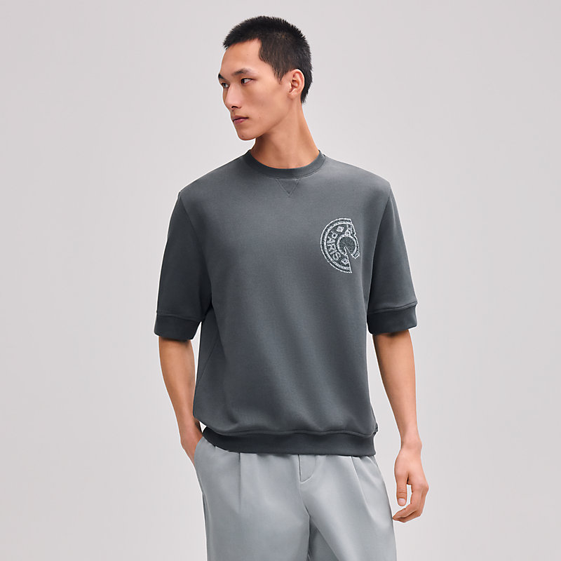 T-shirt with Clou de Selle detail - Grey - ME | Hermès UAE