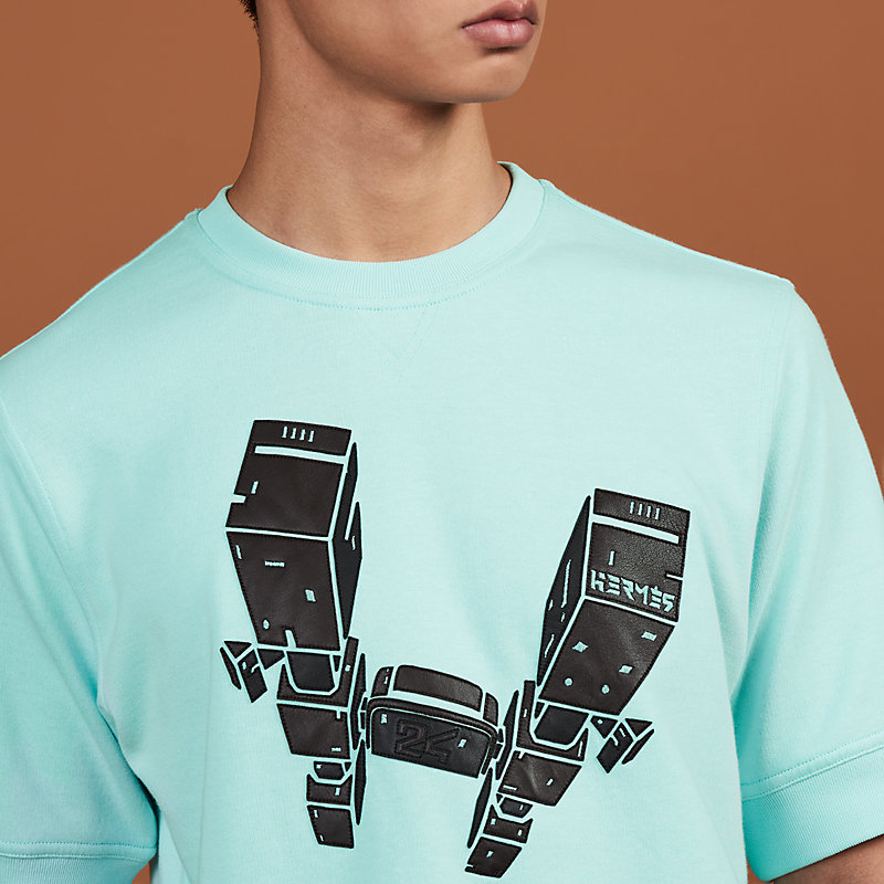 T-shirt with "Hermes Odyssee" leather patch detail