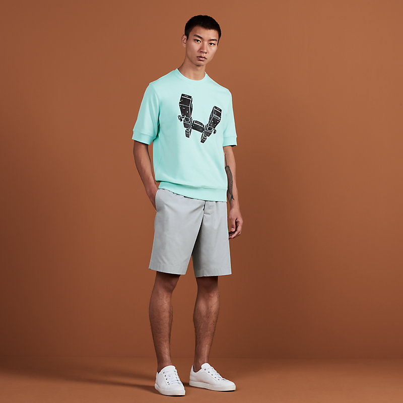 T-shirt with "Hermes Odyssee" leather patch detail