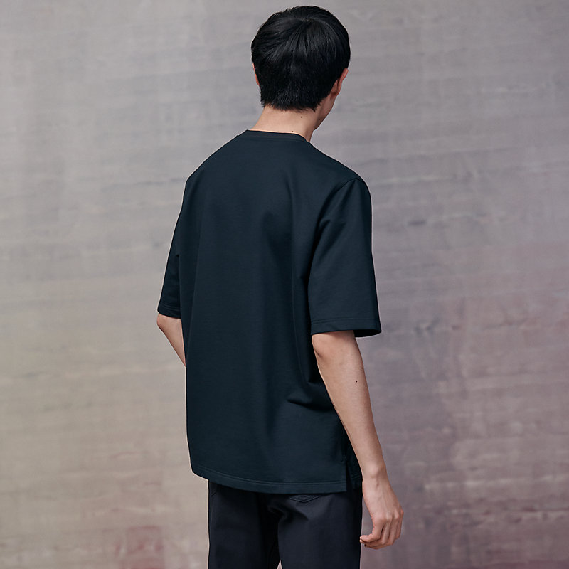 T-shirt with leather detail | Hermès UAE