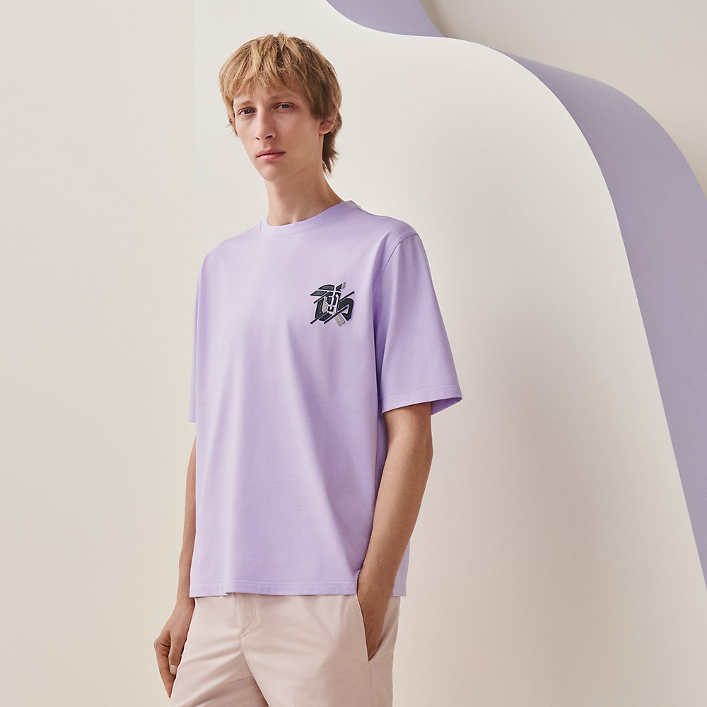 Alfabetisk orden I særdeleshed asiatisk T-shirt with leather detail | Hermès Finland