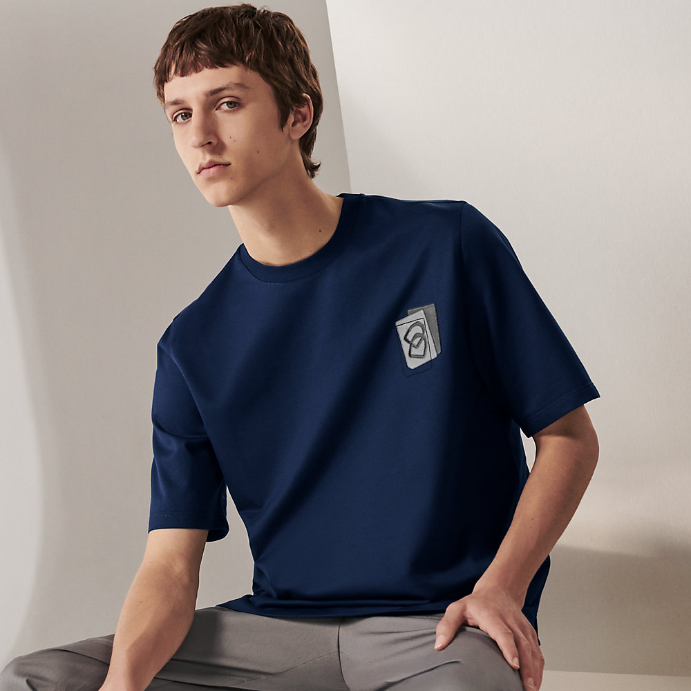 日本未入荷♪【HERMES】llerie au Carre Tシャツ 上品にスタイルアップ◎】HERMES Metallerie au Carre Tシャツ