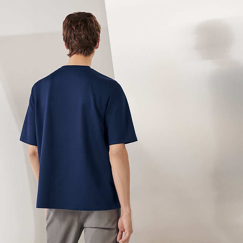 T-shirt with leather detail | Hermès Australia