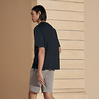 T-shirt with leather detail | Hermès USA