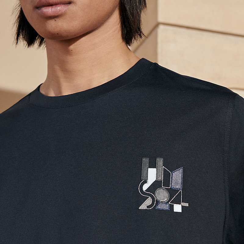 T-shirt with leather detail | Hermès UK