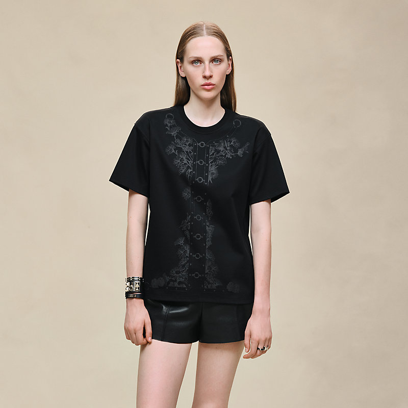 エルメス HERMES カルトゥッシュ 6E4620DC Tシャツ T-shirt with maxi print | Hermès USA
