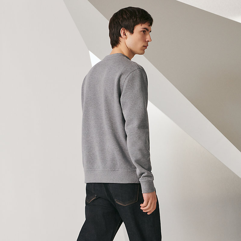 Tape cuir crewneck sweater