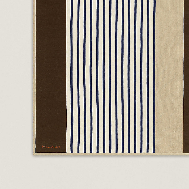 Hermès Cordélie H Vibration Hand-Embroidered Cotton Rug