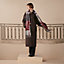 Tartan Poches Cuir Appliquees scarf, View: Worn, worn, view 1 of 3