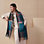 Tartan Poches Cuir Appliquees scarf, View: Worn, worn, view 1 of 3