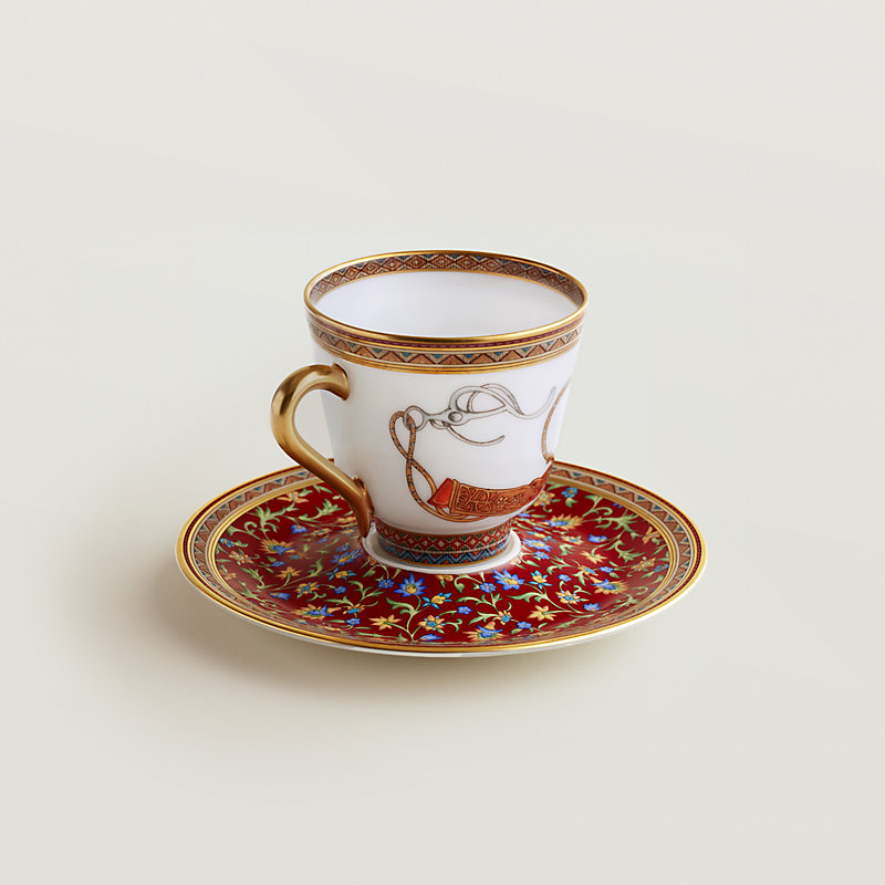 Tasse à café et soucoupe Cheval d'Orient