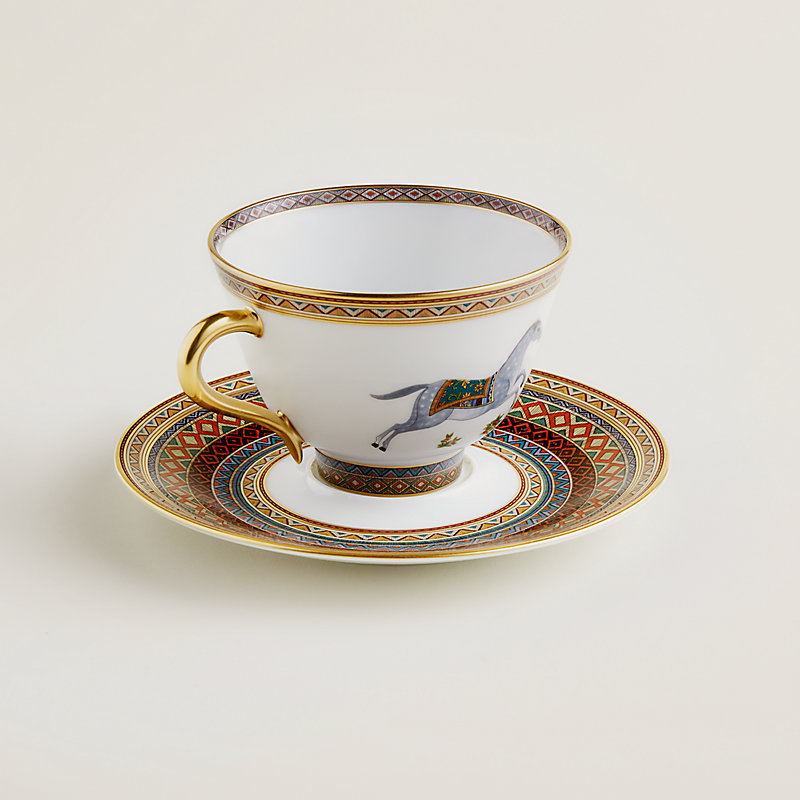 Tasse à thé et soucoupe Cheval d'Orient