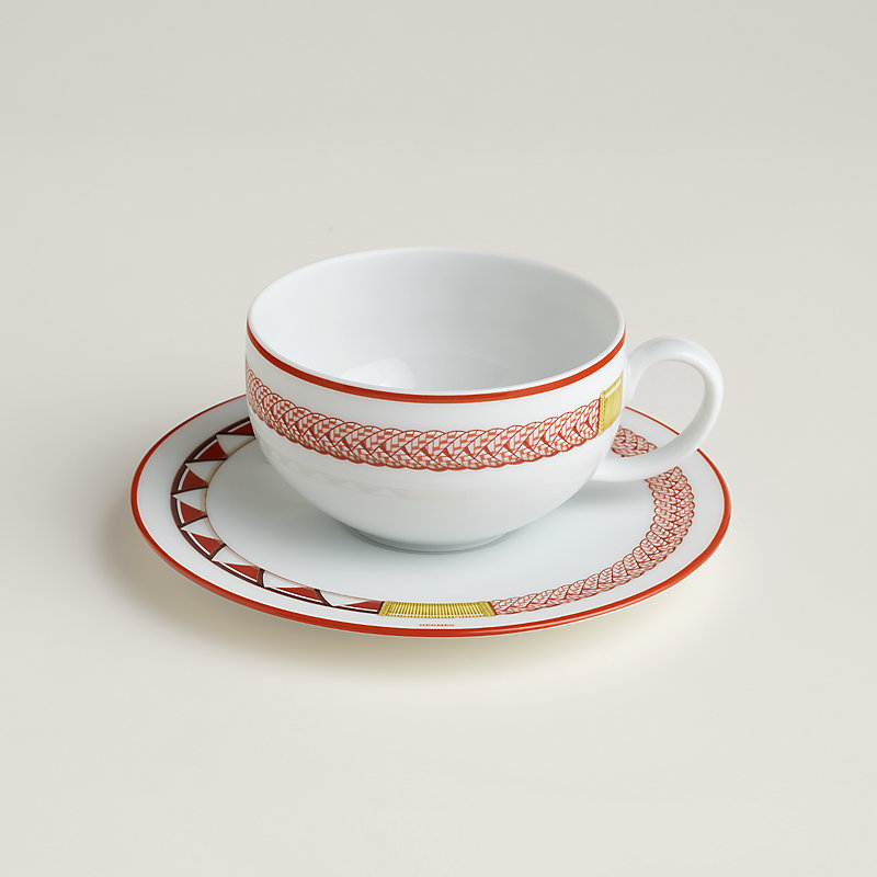 Lot de 2 tasses à thé et soucoupes Hermes Soleil • EUR 887,78