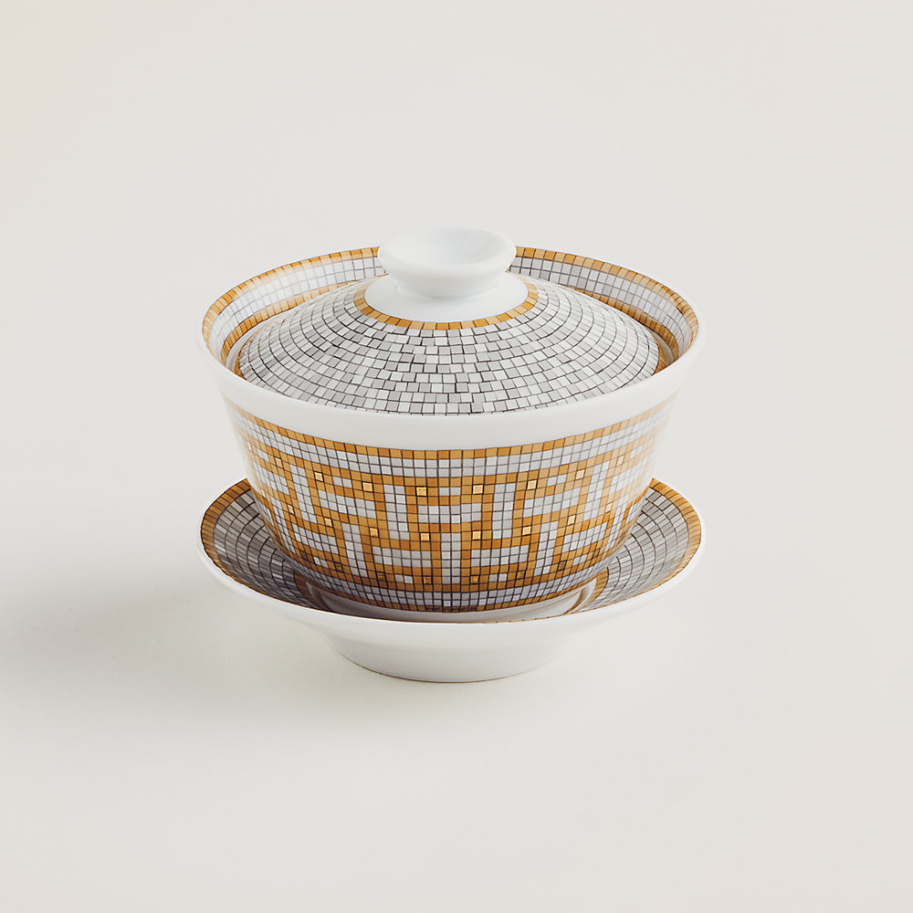 Lot de 2 ou 4 ou 6 tasse soucoupe hermes mosaïque 24 - Arts de la table